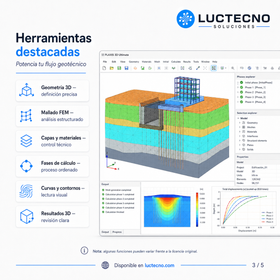 PLAXIS 3D 2024.1 64-bit para Windows | Ingeniería geotécnica, elementos finitos, suelos, túneles, cimentaciones y análisis 3D