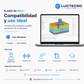 PLAXIS 3D 2024.1 64-bit para Windows | Ingeniería geotécnica, elementos finitos, suelos, túneles, cimentaciones y análisis 3D