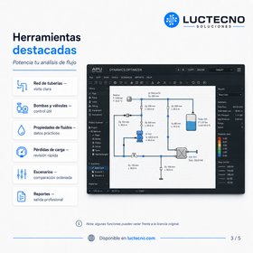 Piping Systems FluidFlow v3.51 para Windows | Cálculo hidráulico, redes de tuberías, bombas, válvulas y análisis de fluidos