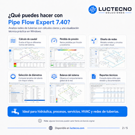 Pipe Flow Expert 7.40 para Windows | Cálculo hidráulico, redes de tuberías, bombas, caudal y pérdida de presión