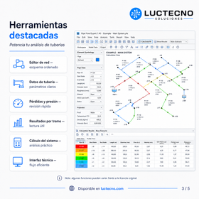 Pipe Flow Expert 7.40 para Windows | Cálculo hidráulico, redes de tuberías, bombas, caudal y pérdida de presión