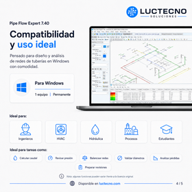 Pipe Flow Expert 7.40 para Windows | Cálculo hidráulico, redes de tuberías, bombas, caudal y pérdida de presión