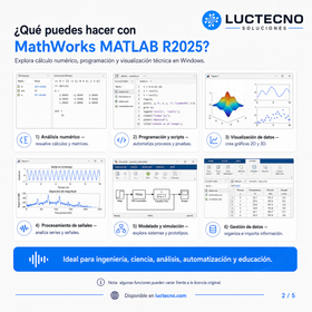 MathWorks MATLAB R2025 para Windows | Cálculo numérico, programación, análisis de datos, simulación, IA e ingeniería científica