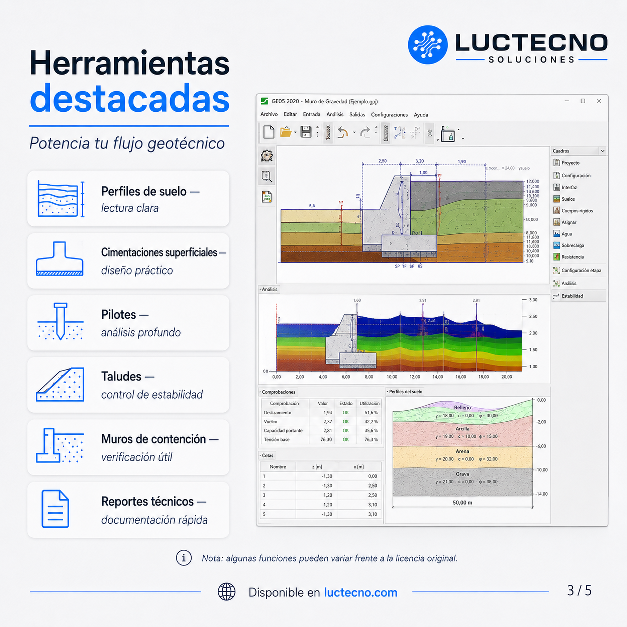 GEO5 2020 para Windows | Ingeniería geotécnica, taludes, cimentaciones, muros, excavaciones y análisis de suelos
