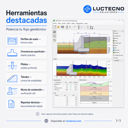 GEO5 2020 para Windows | Ingeniería geotécnica, taludes, cimentaciones, muros, excavaciones y análisis de suelos