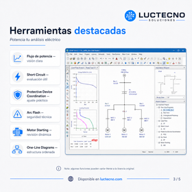 ETAP 19.0.1 en Inglés para Windows | Análisis eléctrico, sistemas de potencia, cortocircuito, flujo de carga y coordinación de protecciones