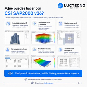 CSi SAP2000 v26 para Windows | Análisis estructural, diseño sísmico, edificios, puentes, acero, concreto y elementos finitos