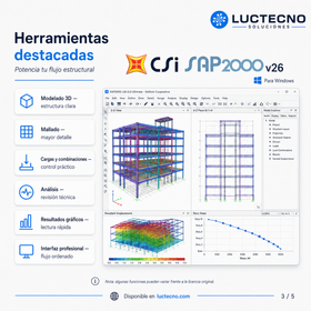 CSi SAP2000 v26 para Windows | Análisis estructural, diseño sísmico, edificios, puentes, acero, concreto y elementos finitos