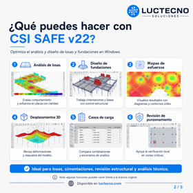 CSI SAFE v22 para Windows | Diseño de losas, cimentaciones, zapatas, postensado, basemats y análisis estructural
