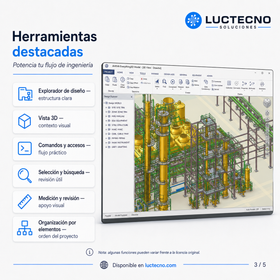 AVEVA Everything 3D E3D 2 para Windows | Diseño 3D de plantas industriales, piping, estructuras, equipos y modelado multidisciplinario