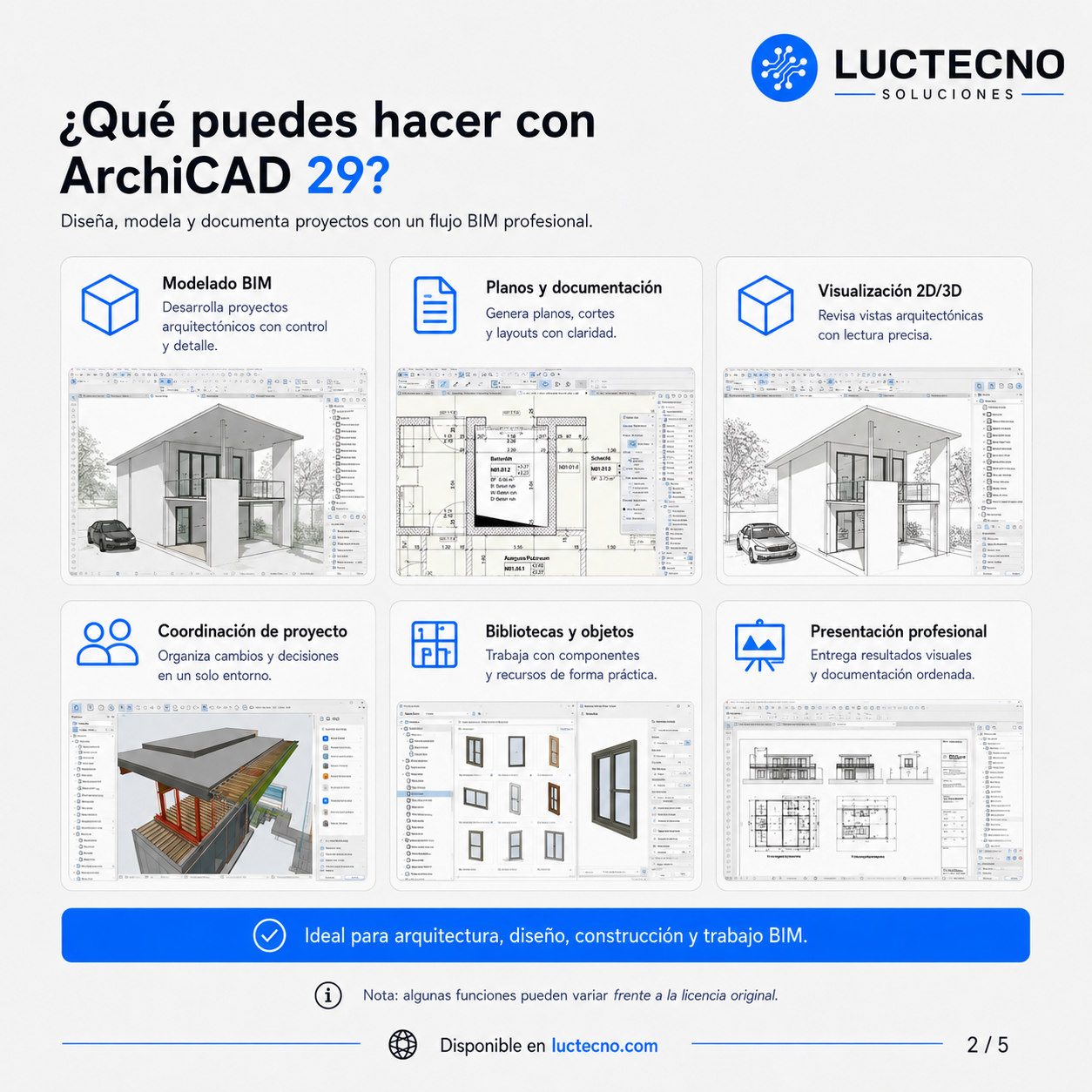 ArchiCAD 29 BIM Software para Windows y Mac | Diseño arquitectónico BIM, modelado 3D, planos, documentación, render y colaboración profesional