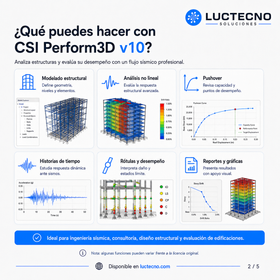 CSI Perform3D v10 para Windows | Análisis no lineal, desempeño sísmico, pushover, time-history y diseño estructural avanzado
