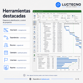 Microsoft Project 2024 para Windows | 1 Equipo | Reinstalable | Permanente | Gestión de proyectos, cronogramas, Gantt, recursos, costos y planificación profesional