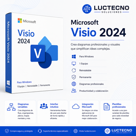 Microsoft Visio 2024 para Windows | 1 Equipo | Reinstalable | Permanente | Diagramas profesionales, flowcharts, organigramas, procesos, redes y planos