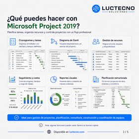 Microsoft Project 2019 para Windows | 1 Equipo | Reinstalable | Permanente | Gestión de proyectos, cronogramas, Gantt, recursos, costos y planificación profesional
