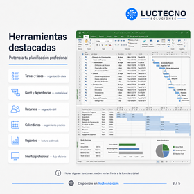 Microsoft Project 2019 para Windows | 1 Equipo | Reinstalable | Permanente | Gestión de proyectos, cronogramas, Gantt, recursos, costos y planificación profesional