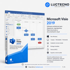 Microsoft Visio 2019 para Windows | 1 Equipo | Reinstalable | Permanente | Diagramas profesionales, flowcharts, organigramas, procesos, redes y planos