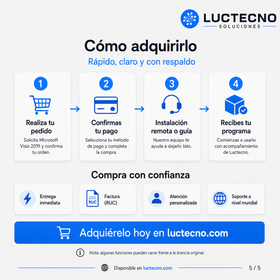 Microsoft Visio 2019 para Windows | 1 Equipo | Reinstalable | Permanente | Diagramas profesionales, flowcharts, organigramas, procesos, redes y planos