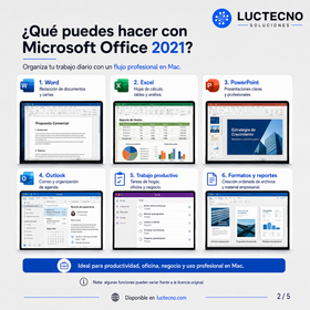 Microsoft Office 2021 Hogar y Empresas para Mac | Reinstalable | Permanente | Word, Excel, PowerPoint, Outlook y productividad profesional