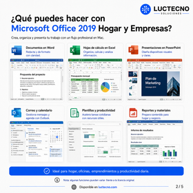 Microsoft Office 2019 Hogar y Empresas para Mac | 1 Mac | Reinstalable | Permanente | Word, Excel, PowerPoint, Outlook y productividad profesional