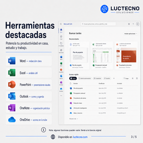 Microsoft Office 365 Hogar | 12 Meses | Word, Excel, PowerPoint, Outlook, OneNote y productividad en la nube