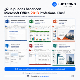 Microsoft Office 2013 Profesional Plus para Windows | 1 Equipo | Permanente | Word, Excel, PowerPoint, Outlook, Access, Publisher y productividad profesional clásica