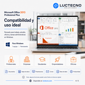 Microsoft Office 2013 Profesional Plus para Windows | 1 Equipo | Permanente | Word, Excel, PowerPoint, Outlook, Access, Publisher y productividad profesional clásica