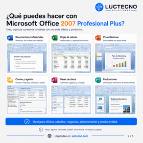 Microsoft Office 2007 Profesional Plus para Windows | 1 Equipo | Permanente | Word, Excel, PowerPoint, Outlook, Access, Publisher y productividad clásica