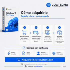 Windows 11 Pro / Home | Permanente | Retail | 1 PC | Sistema operativo moderno para productividad, seguridad, compatibilidad, juegos, estudio y trabajo