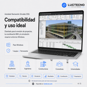 Autodesk Navisworks Simulate 2026 para Windows | 1 Equipo | Permanente | Revisión BIM, modelos federados, simulación 4D, cuantificación y planificación de obra