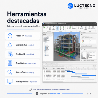 Autodesk Navisworks Manage 2026 para Windows | 1 Equipo | Permanente | Coordinación BIM, clash detection, modelos federados, 4D/5D y cuantificación