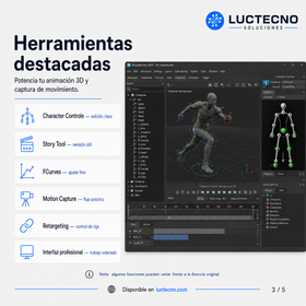Autodesk MotionBuilder 2026 para Windows | 1 Equipo | Permanente | Animación 3D, captura de movimiento, personajes, cinemáticas y producción audiovisual