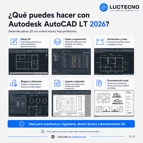 Autodesk AutoCAD LT 2026 para Windows | 1 Equipo | Permanente | Software CAD 2D para dibujo técnico, planos DWG y documentación profesional