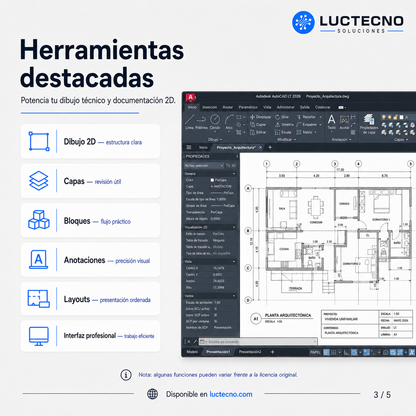 Autodesk AutoCAD LT 2026 para Windows | 1 Equipo | Permanente | Software CAD 2D para dibujo técnico, planos DWG y documentación profesional