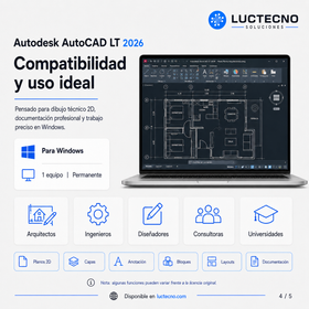 Autodesk AutoCAD LT 2026 para Windows | 1 Equipo | Permanente | Software CAD 2D para dibujo técnico, planos DWG y documentación profesional