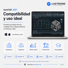 Autodesk AutoCAD 2027 para Windows y Mac | Software CAD 2D/3D para dibujo técnico, diseño, modelado, planos DWG y documentación profesional