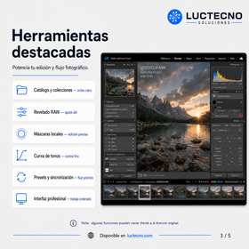 Adobe Lightroom Classic 2026 para Windows / Mac | 1 Equipo | Permanente | Edición fotográfica profesional, revelado RAW, catálogos, presets y flujo de trabajo para fotógrafos