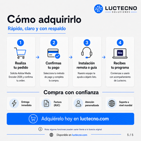 Adobe Media Encoder 2026 para Windows / Mac | 1 Equipo | Permanente | Codificación, conversión, exportación de video, render por lotes y formatos profesionales