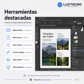 Adobe InDesign 2026 para Windows / Mac | 1 Equipo | Permanente | Maquetación editorial, libros, revistas, catálogos, PDF, EPUB e impresión profesional
