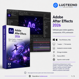 Adobe After Effects 2026 para Windows / Mac | 1 Equipo | Permanente | Motion graphics, VFX, composición, animación, tracking y postproducción audiovisual