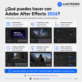 Adobe After Effects 2026 para Windows / Mac | 1 Equipo | Permanente | Motion graphics, VFX, composición, animación, tracking y postproducción audiovisual