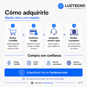 Adobe After Effects 2026 para Windows / Mac | 1 Equipo | Permanente | Motion graphics, VFX, composición, animación, tracking y postproducción audiovisual