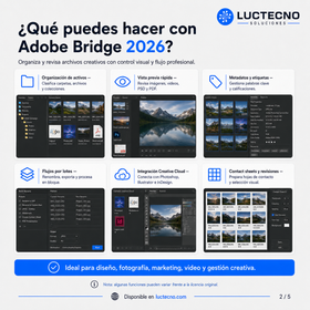 Adobe Bridge 2026 para Windows / Mac | 1 Equipo | Permanente | Gestión de activos creativos, metadatos, previsualización, organización, exportación y flujo Adobe