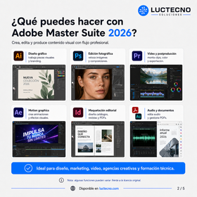 Adobe Master Suite 2026 para Windows / Mac | 1 Equipo | Permanente | Paquete creativo Adobe para diseño, fotografía, video, audio, PDF, animación y producción profesional