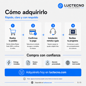 Adobe Master Suite 2026 para Windows / Mac | 1 Equipo | Permanente | Paquete creativo Adobe para diseño, fotografía, video, audio, PDF, animación y producción profesional