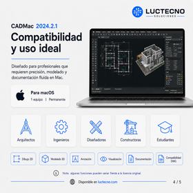 CADMac 2024.2.1 para Mac | Licencia alterna | Software CAD para dibujo técnico, planos, diseño 2D/3D, DWG, DXF y documentación profesional