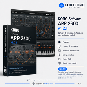 KORG Software ARP 2600 v1.2.1 para Mac | Licencia alterna | Sintetizador virtual semi-modular, sonido analógico, producción musical, MIDI y diseño sonoro