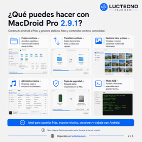 MacDroid Pro 2.9.1 para Mac | Licencia alterna | Transferencia de archivos Android a Mac, MTP, ADB, Wi-Fi, USB y gestión desde Finder
