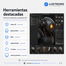 Marmoset Toolbag 4.02 para Mac | Licencia alterna | Render 3D en tiempo real, baking, texturizado, materiales PBR, presentación de modelos y visualización profesional