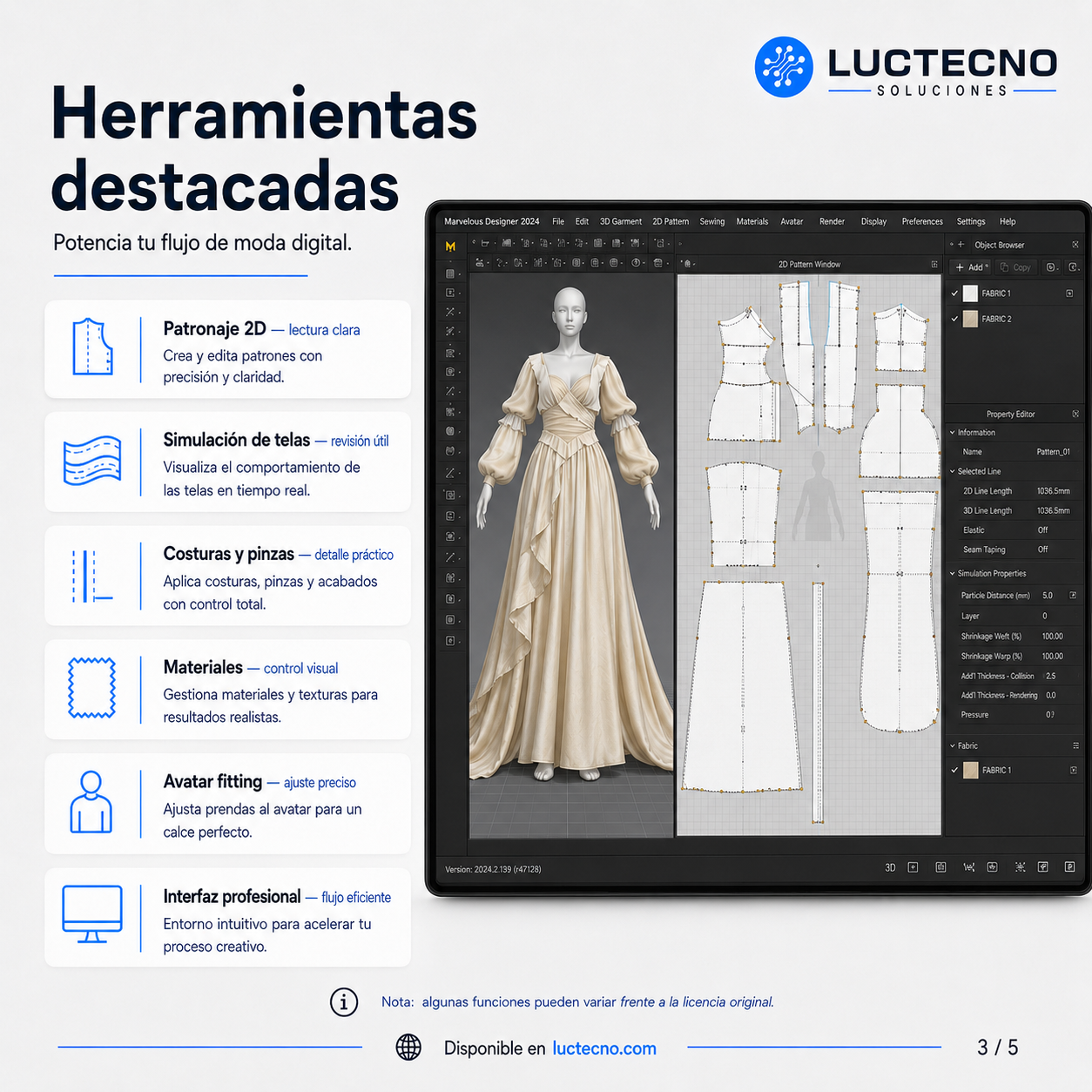 Marvelous Designer 2024 v2.139 para Mac | Licencia alterna | Diseño de ropa 3D, simulación de telas, patrones digitales, avatares y moda digital
